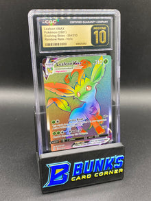 Leafeon Vmax Rainbow Rare Evolving Skies CGC PRISTINE 10
