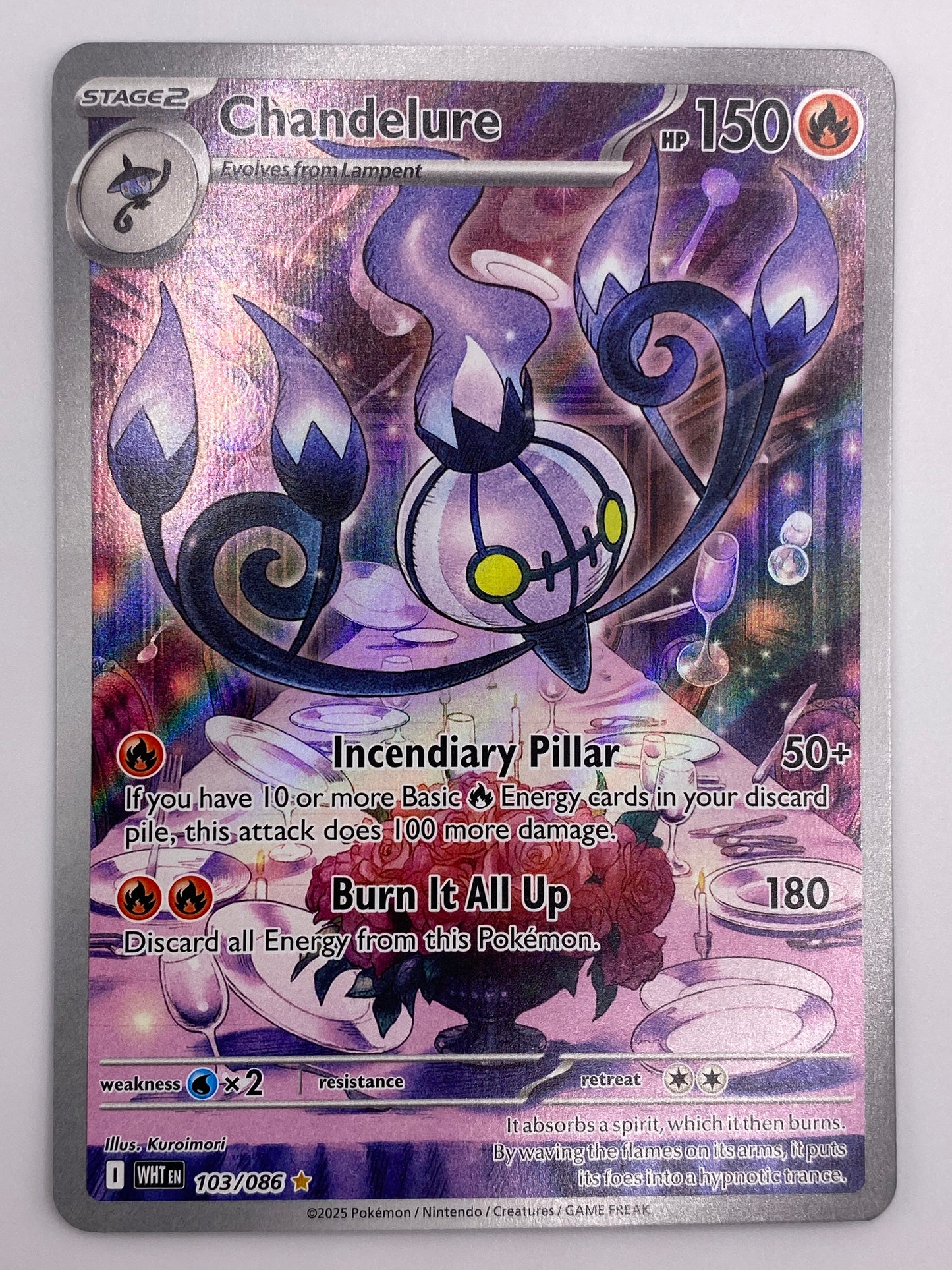 Chandelure Illustration Rare White Flare NM