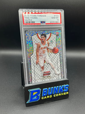 2018 Trae Young Panini Threads Dazzle Rc PSA 10