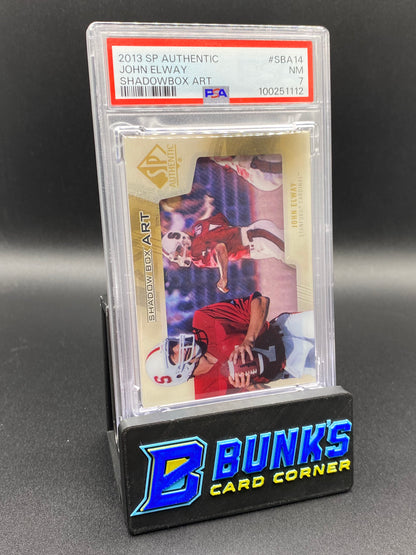 2013 John Elway Shadowbox Art PSA 7