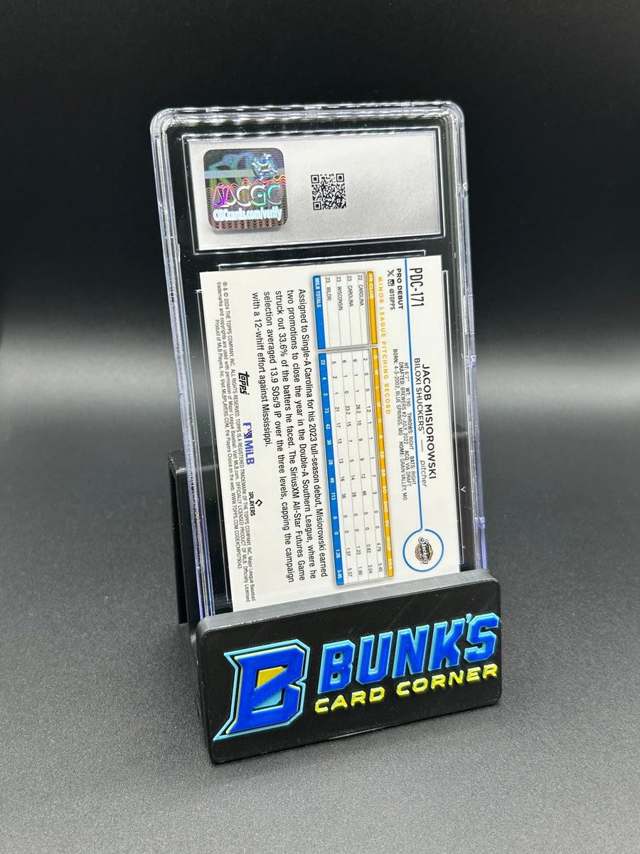 2024 Jacob Misiorowski Topps Pro Debut Chrome Gold Mini-Diamond Refractor 14/50 CGC 10