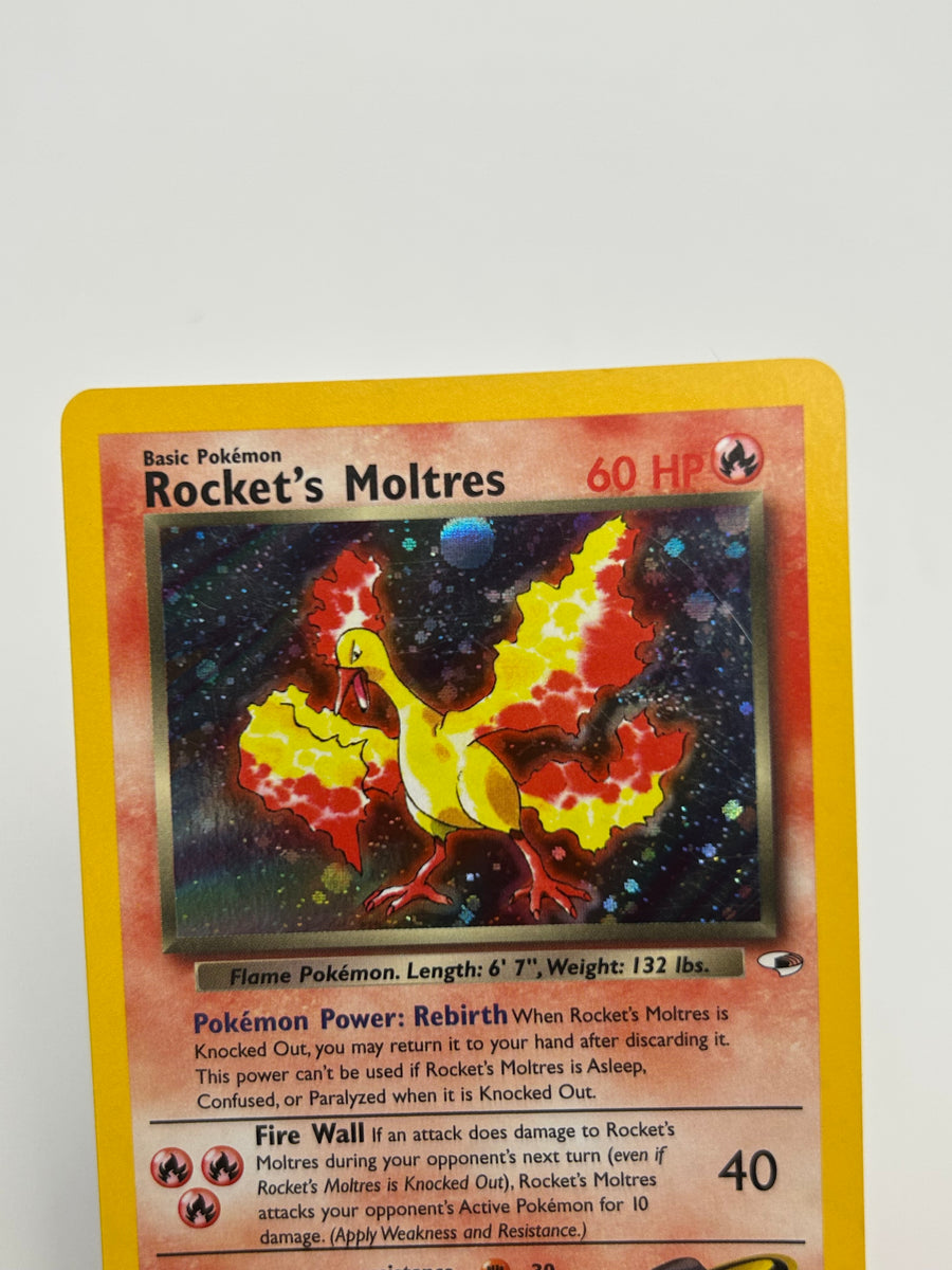 Rocket's Moltres Holo Gym Heroes LP