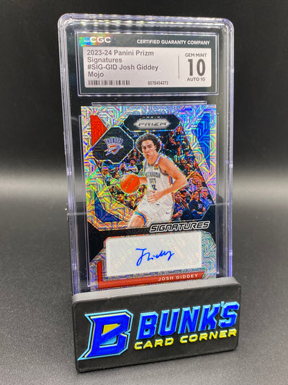 2023-24 Josh Giddey Mojo Auto CGC 10/10