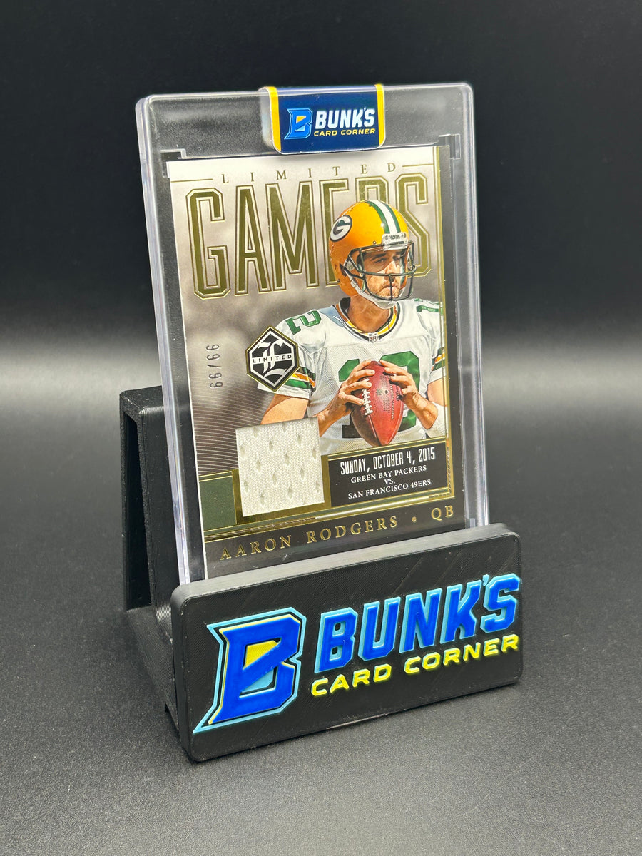 2023 Aaron Rodgers Panini Limited Gamers Game Used Patch on 10/4/2015 99/99