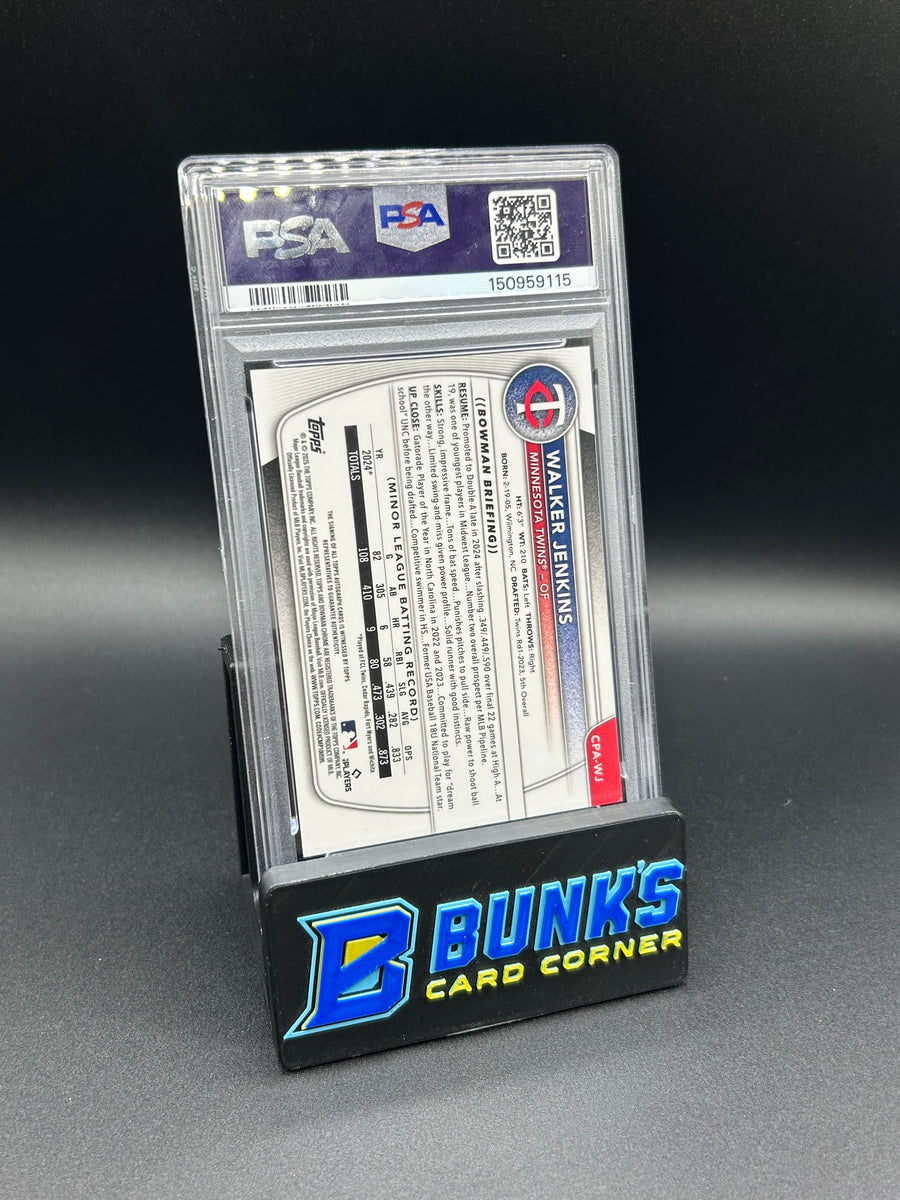 2025 Walker Jenkins Bowman Chrome Pros Purple Ref Auto 33/250 PSA 9