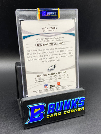2012 Topps Prime Nick Foles 46/99 Auto Rc