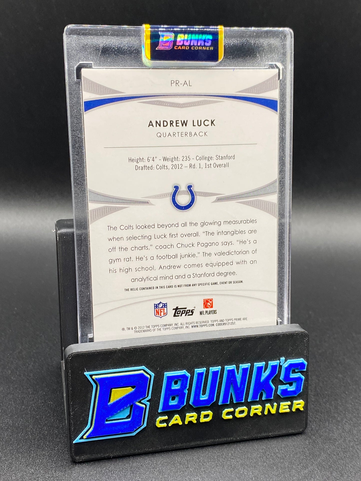 2012 Andrew Luck Topps Prime  Patches Rc 13/25