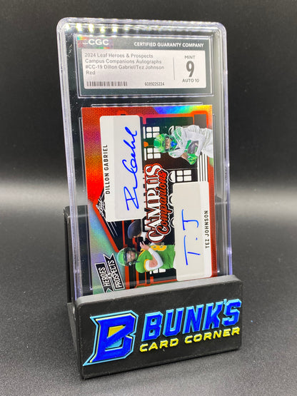 2024 Dillon Gabriel & Tez Johnson Red Autos CGC 9/10