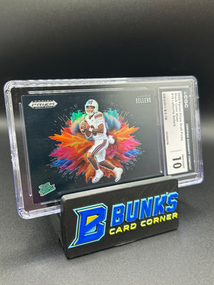 2025 LaNorris Sellers Panini Prizm Draft Picks Black Color Blast Rated Prospect CGC 10
