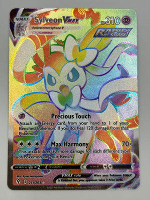 Sylveon Vmax Rainbow Rare Evolving Skies NM