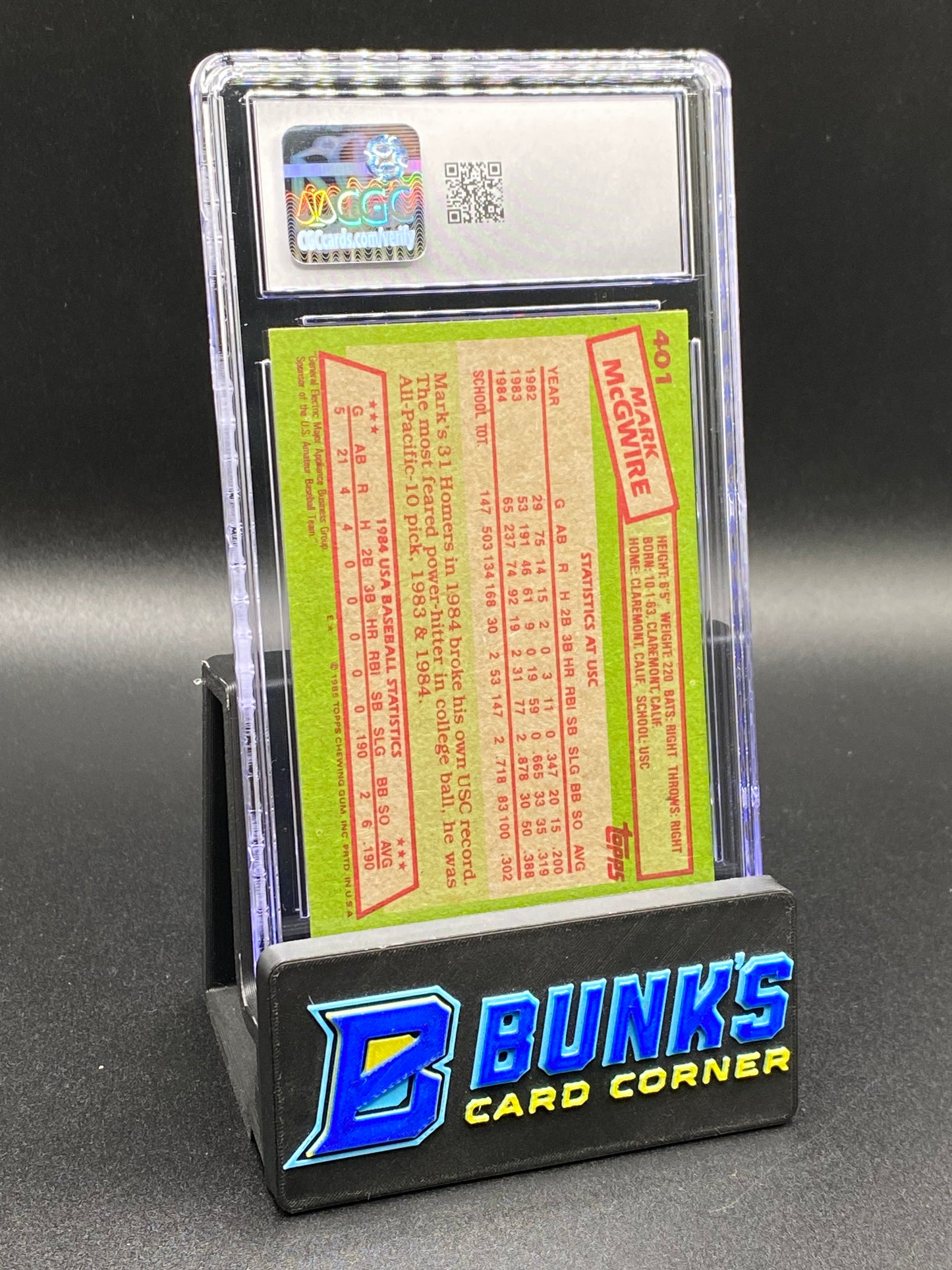 1985 Mark McGwire CGC 8.5 Rc