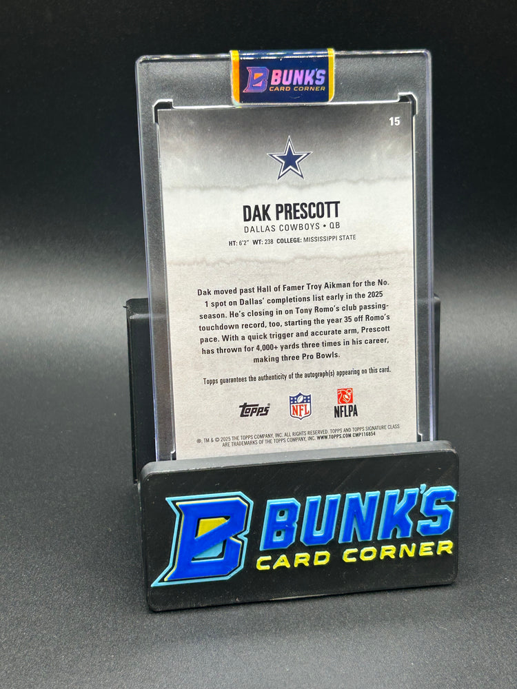 2025 Dak Prescott Topps Signature Class Auto 8/50