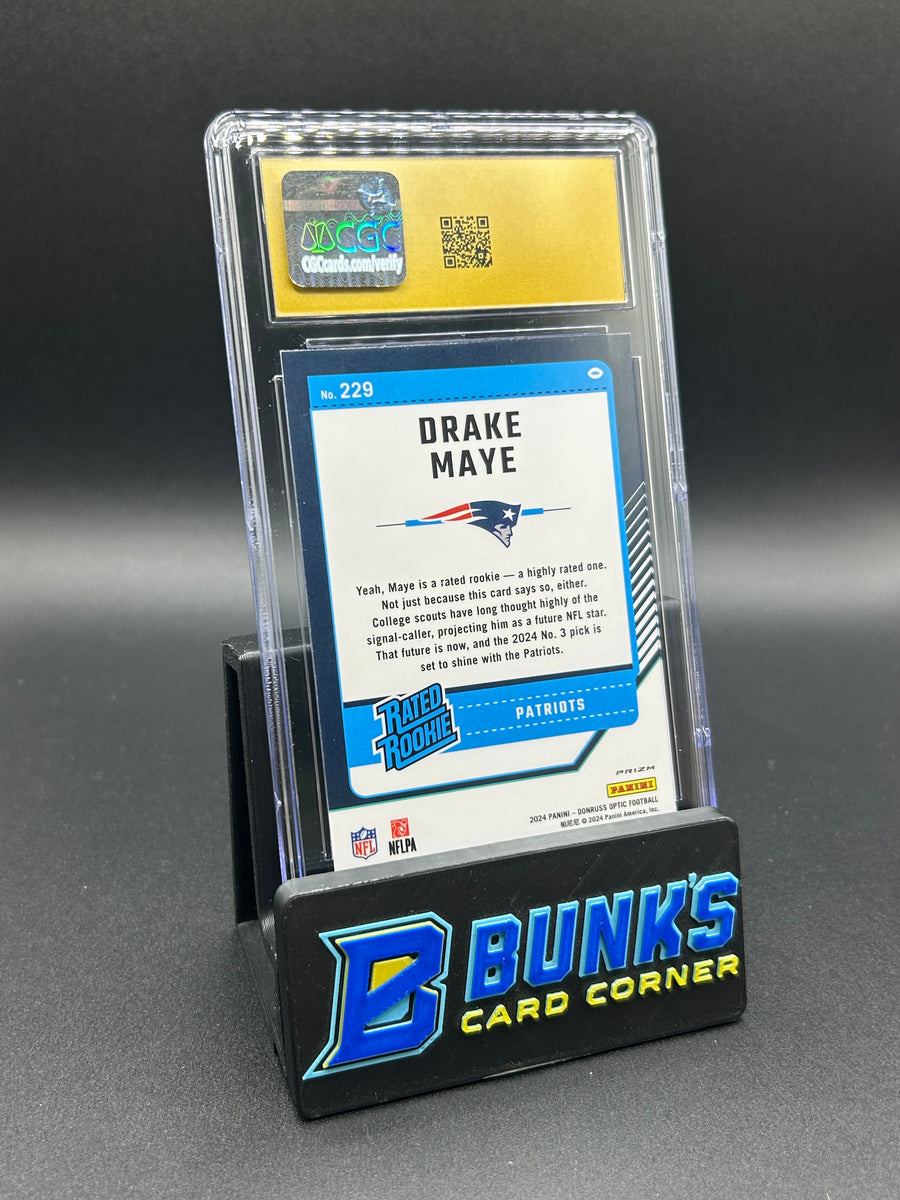 2024 Drake Maye Donruss Optic Blue Hyper Rc CGC Pristine 10 Pop 1