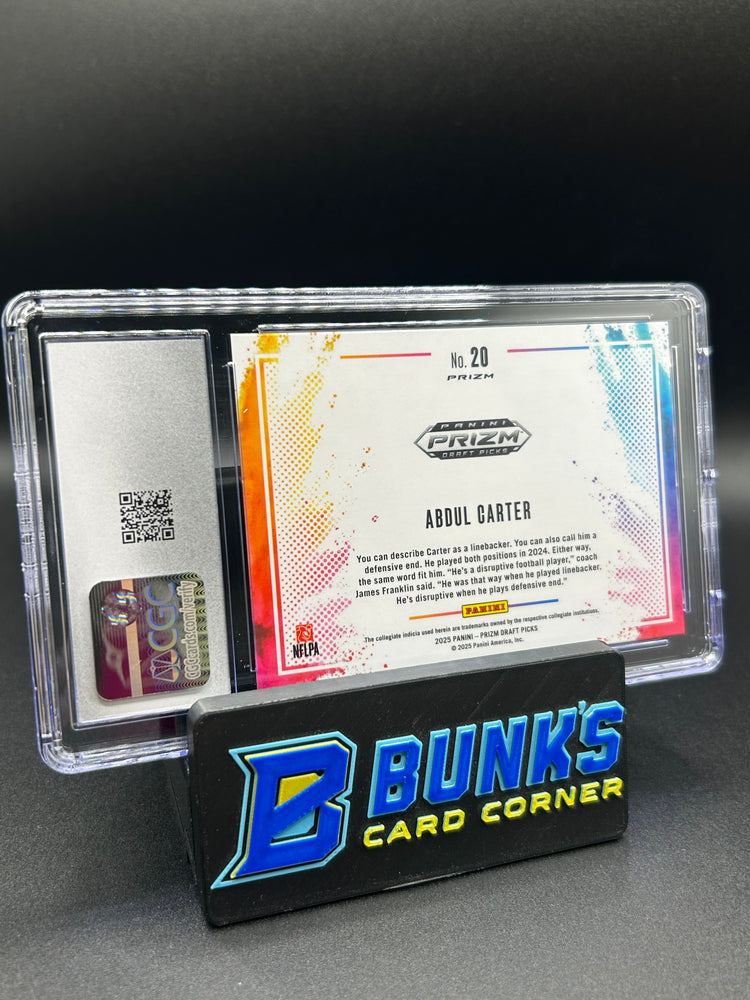 2025 Abdul Carter Panini Prizm Draft Picks Black Color Blast Rc CGC 10