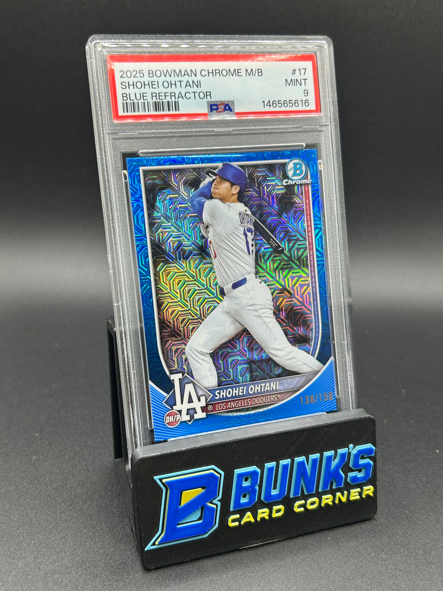 2025 Shohei Ohtani Bowman Chrome M/B Blue Refractor 138/150 PSA 9