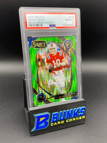 2024 Drake Maye Neon Green Shock Rc 383/499 PSA 10