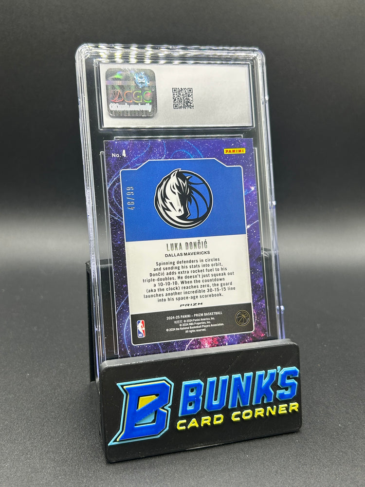 2024-25 Luka Doncic Panini Prizm Deep Space Blue Pulsar 48/99 CGC 10