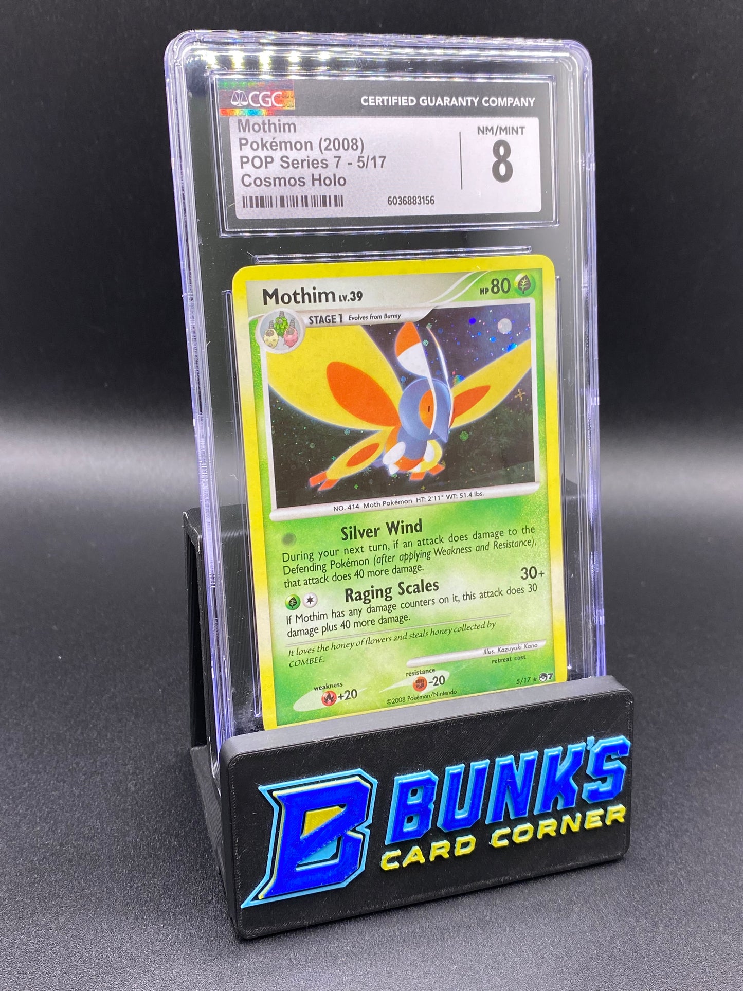Mothim Cosmos Holo POP Series 7 CGC 8