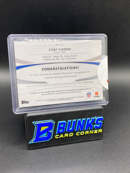 Coby Fleener Topps Prime Patches 15/25 Auto