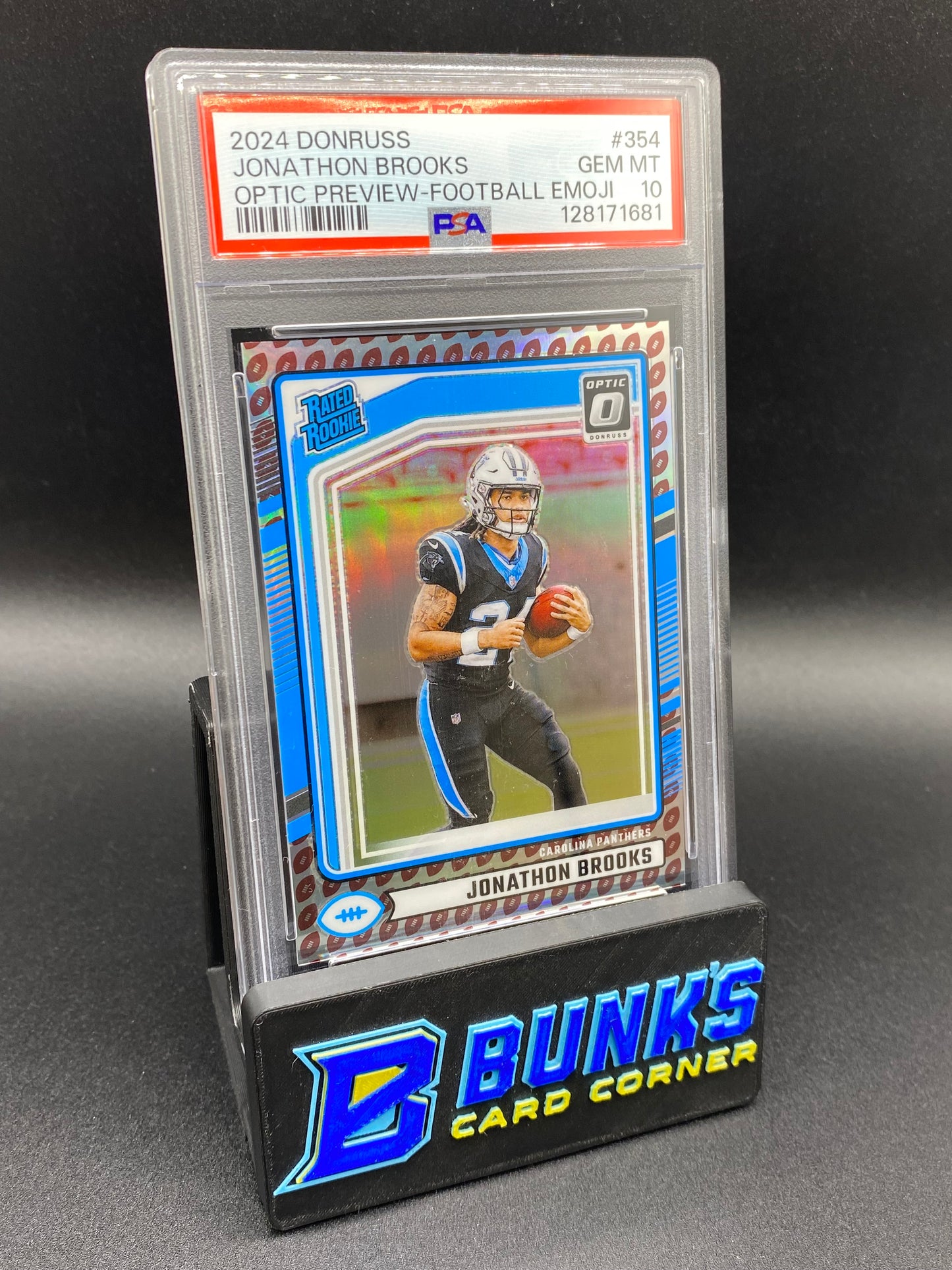 2024 Jonathon Brooks Football Emoji PSA 10