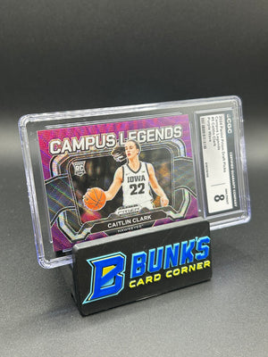 2024 Caitlin Clark Panini Prizm Draft Picks Campus Legend Purple Wave Rc CGC 8