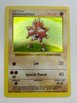 Hitmonchan Holo Shadowless Base Set MP