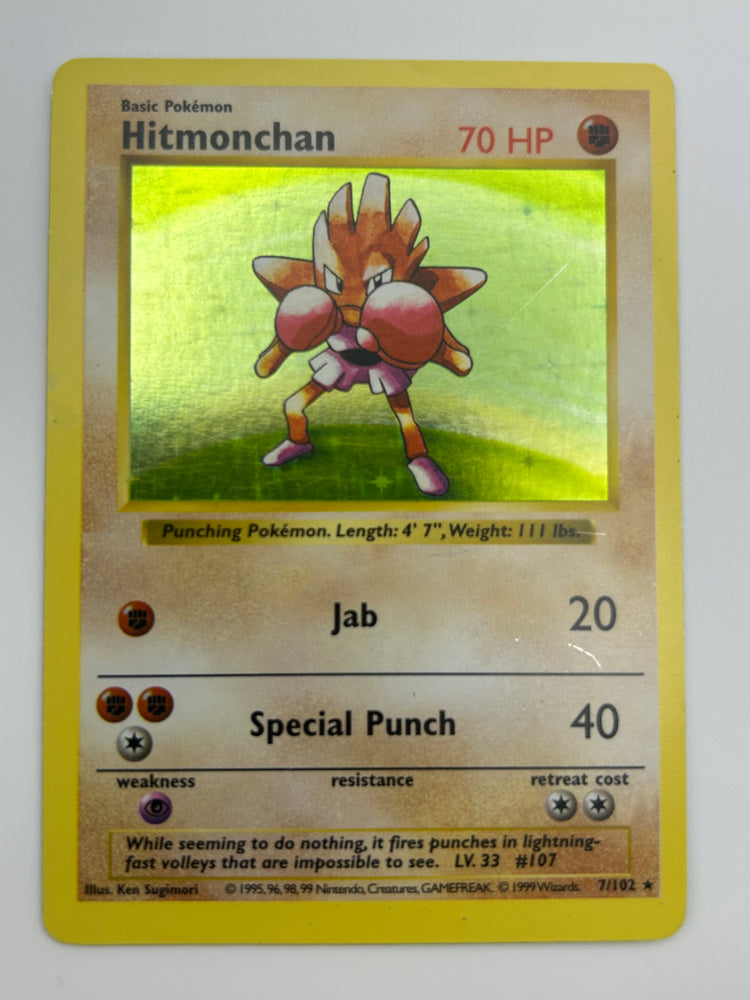 Hitmonchan Holo Shadowless Base Set MP
