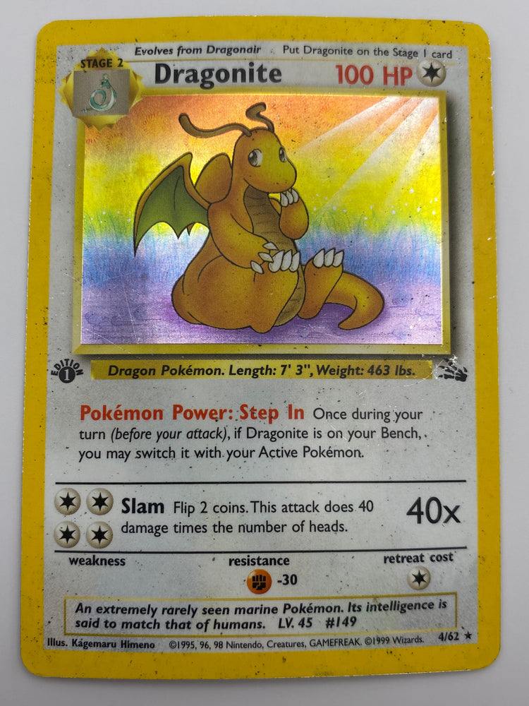 Dragonite Holo 1st Edition Fossil HP