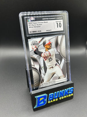 2025 Byron Buxton Topps Chrome Black White Refractor 07/10 CGC 10