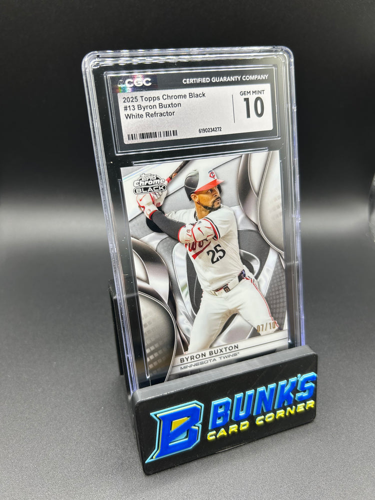 2025 Byron Buxton Topps Chrome Black White Refractor 07/10 CGC 10