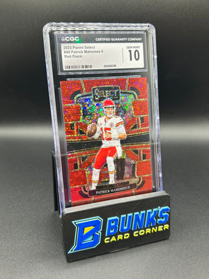 2023 Patrick Mahomes II Panini Select Red Disco 38/49 CGC 10