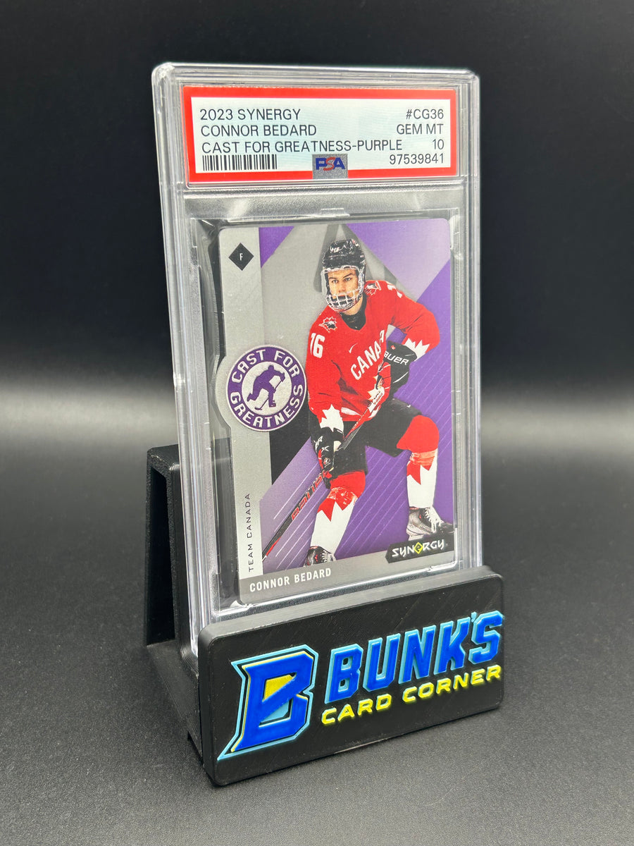 2023 Connor Dedard Synergy Cast for Greatness Purple PSA 10