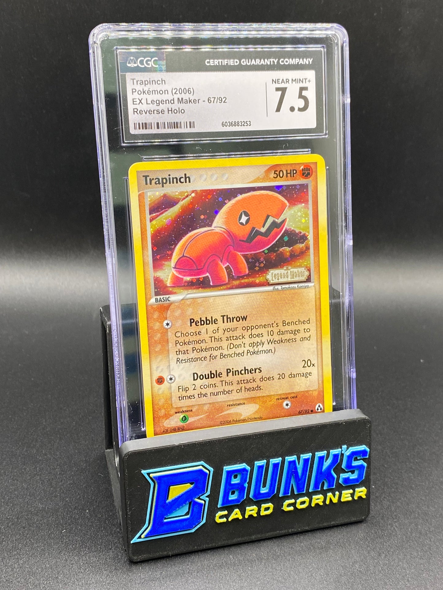 Trapinch Reverse Holo Legend Maker Stamp CGC 7.5