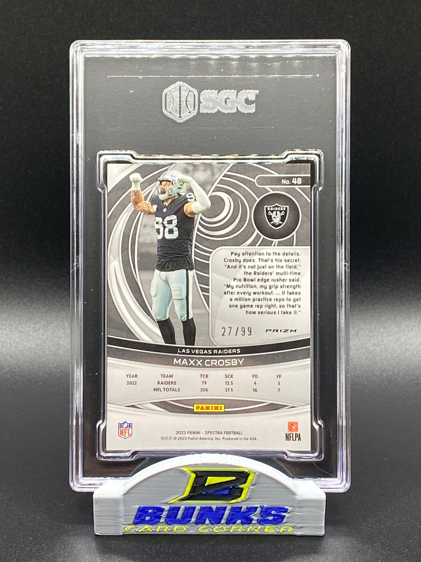 2023 Maxx Crosby Celestial Prizm 27/99 (Box A3)