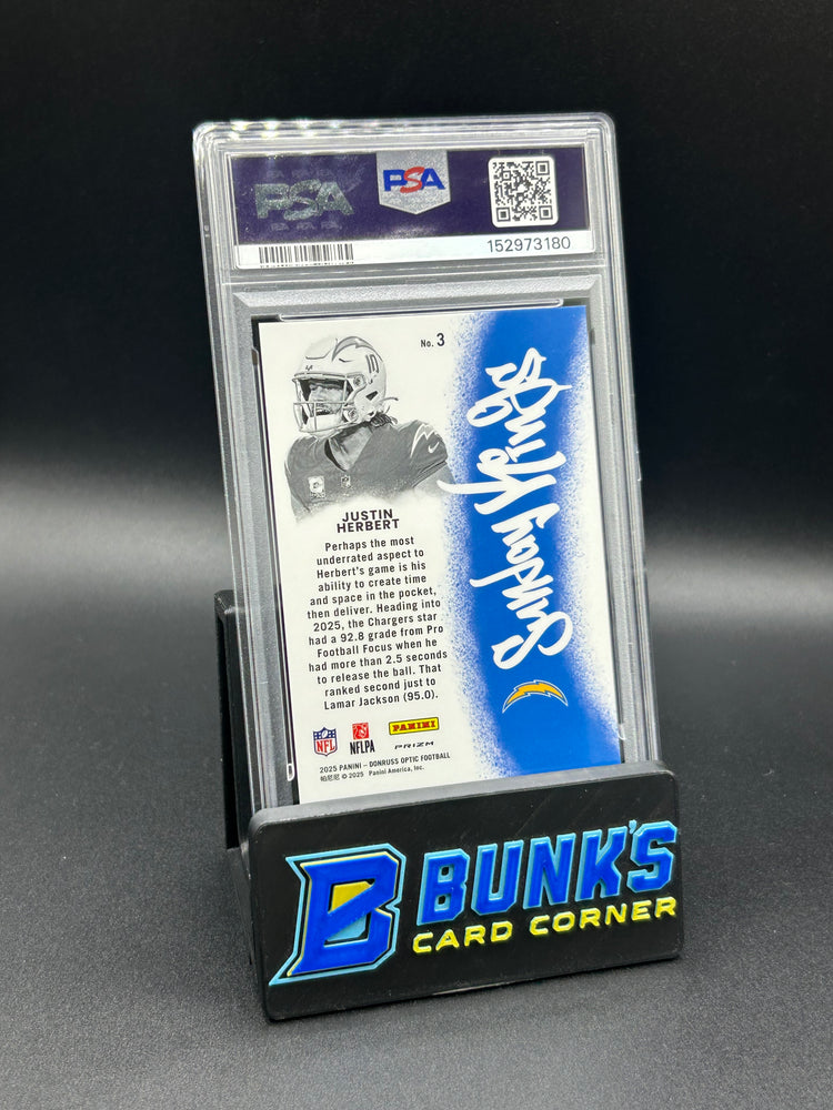 2025 Justin Herbert Donruss Optic Sunday Kings Case Hit PSA 9