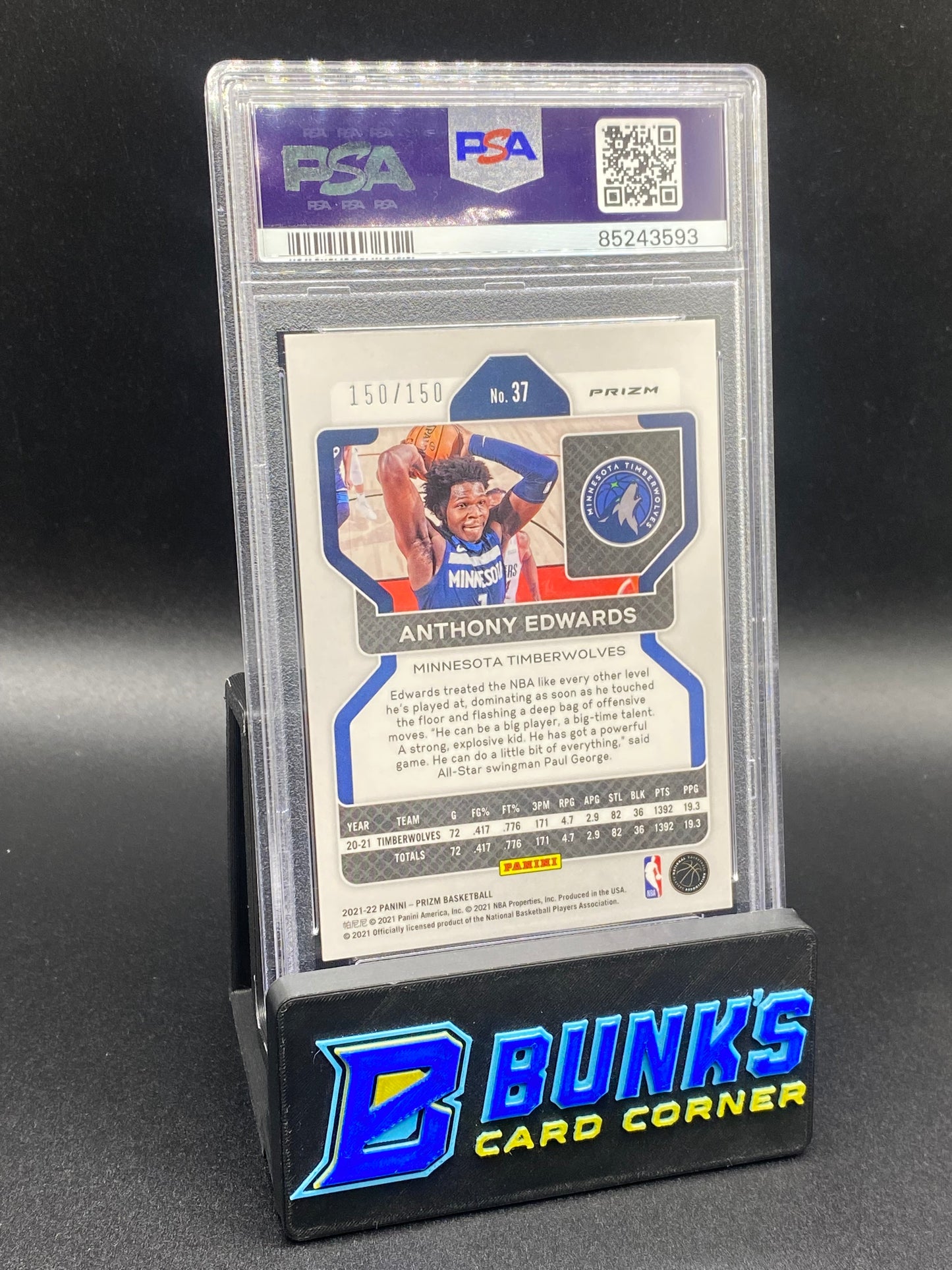 2021 Anthony Edwards Blue Fast Break PSA 9