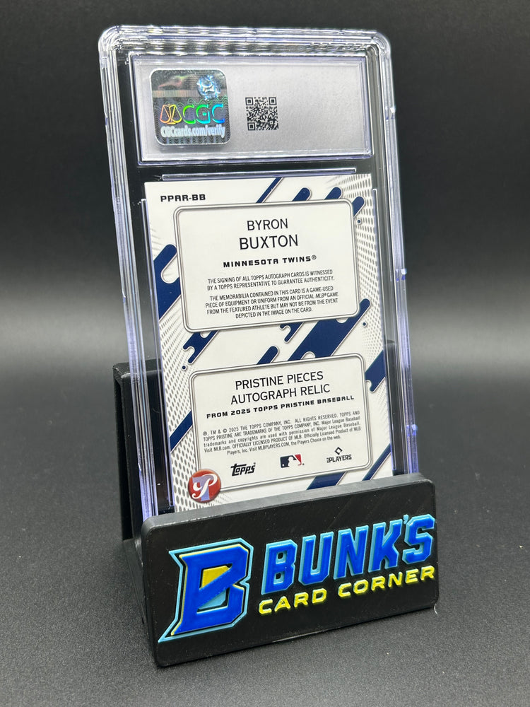2025 Byron Buxton Topps Pristine Pieces Auto Relics On-Card Auto CGC 10