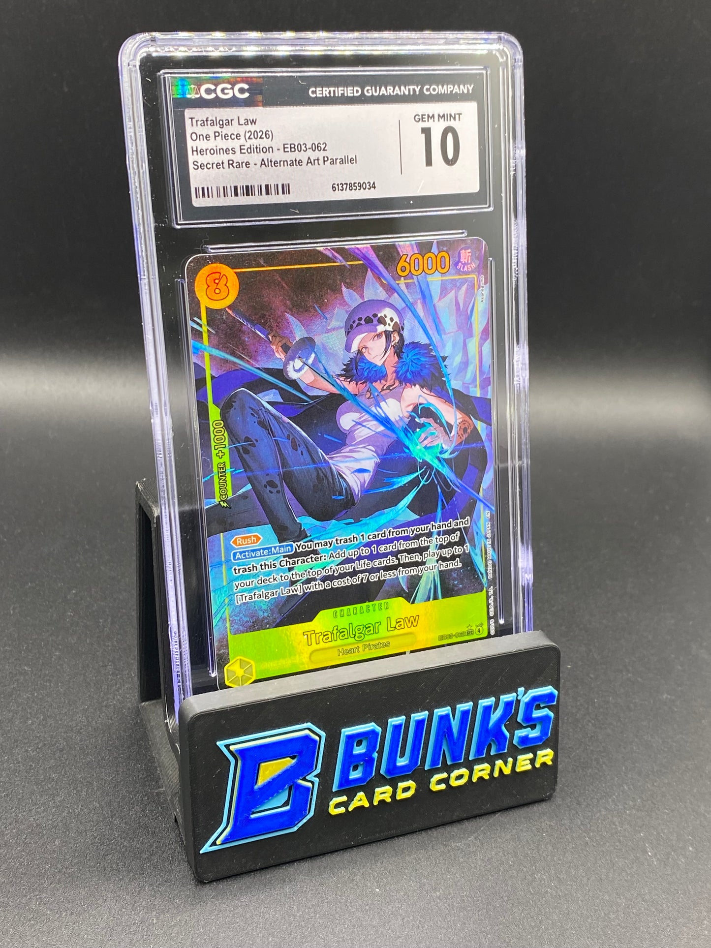 Trafalgar Law Alt Art Parallel EB03-062 CGC 10