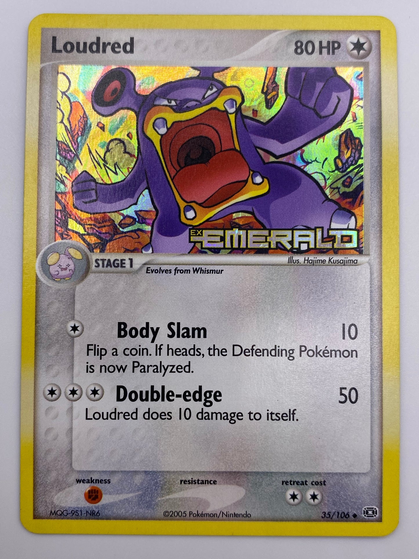 Loudred Reverse Holo Emerald Stamp NM