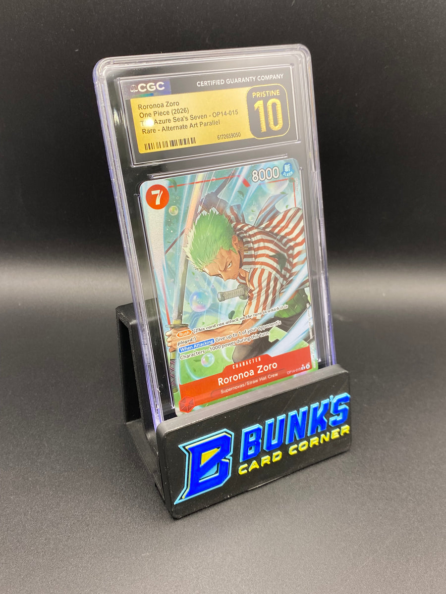Roronoa Zoro Rare Parallel OP14-015 CGC PRISTINE 10