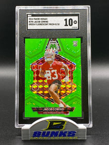 2024 Jacob Cowing Rookie Card Green Fluorescent Prizm 8/10 (Box B12)