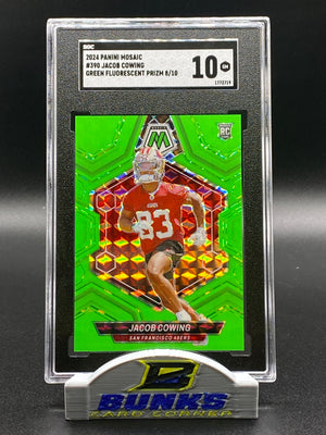 2024 Jacob Cowing Rookie Card Green Fluorescent Prizm 8/10