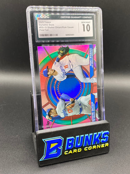 2025 Shohei Ohtani/Roki Sasaki Pink Foil CGC 10 SP Rc