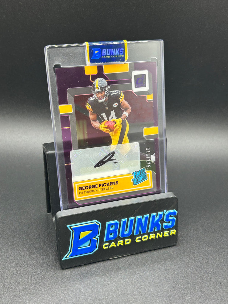 2022 George Pickens Panini Clearly Donruss Purple Auto 18/175 Rc