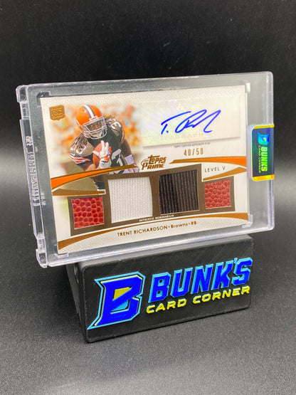 Trent Richardson Topps Prime Patches 40/50 Auto