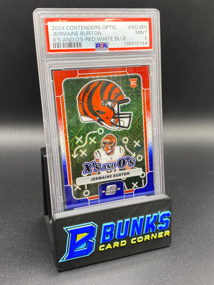 2024 Jermaine Burton X's and O's Red White Blue Rc 2/13 PSA 9