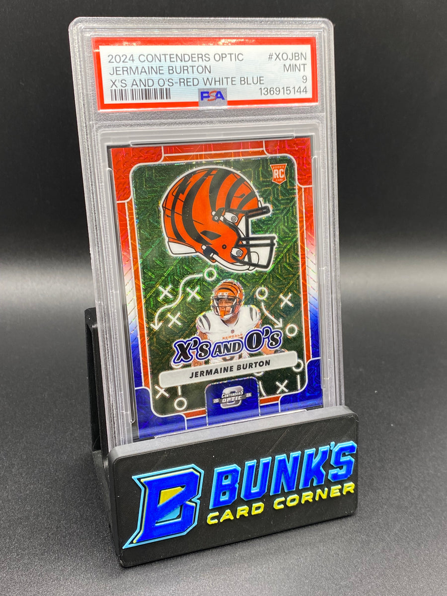 2024 Jermaine Burton X's and O's Red White Blue Rc 2/13 PSA 9