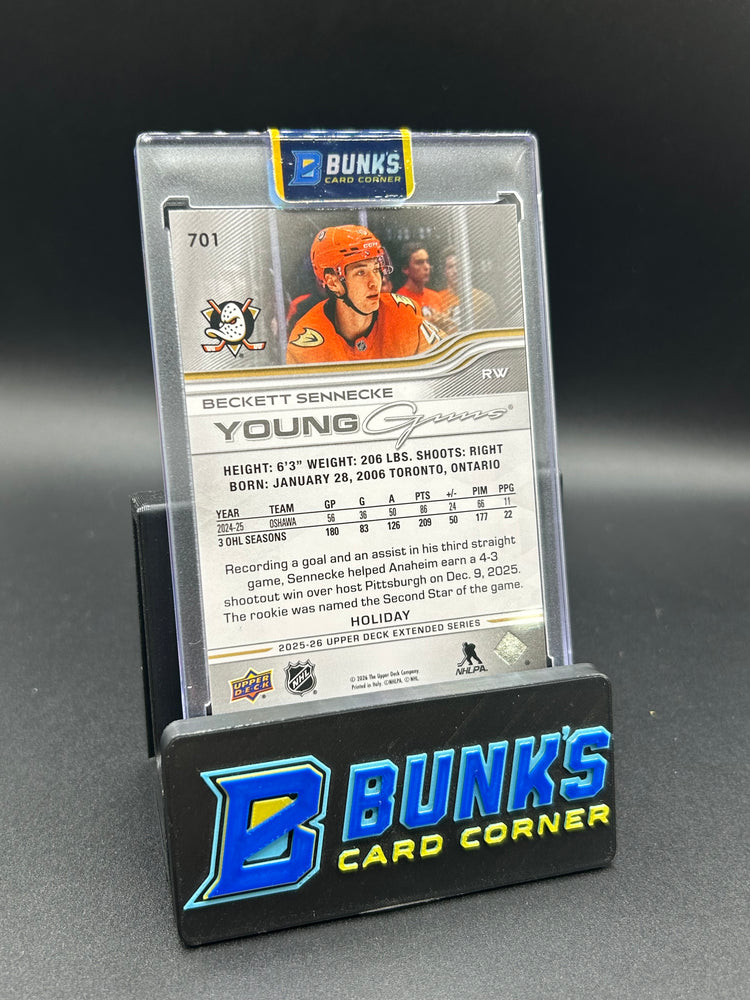 2025-26 Beckett Sennecke Upper Deck Young Guns Green Foil Variation