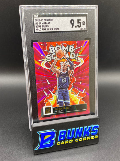 2022-23 Ja Morant B Squad! Holo Pink Laser 18/50 SGC 9.5