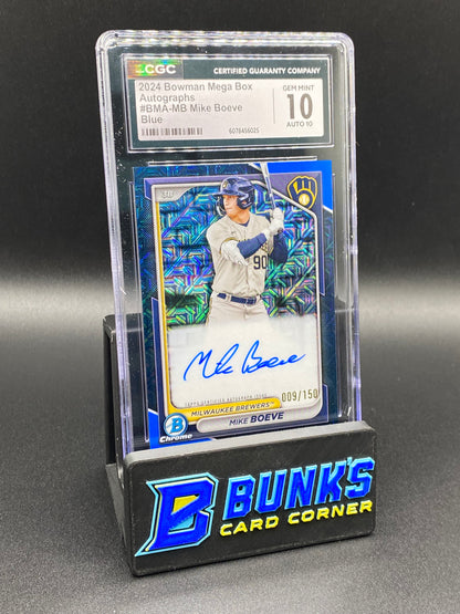 2024 Mike Boeve Blue 9/150 Auto CGC 10/10
